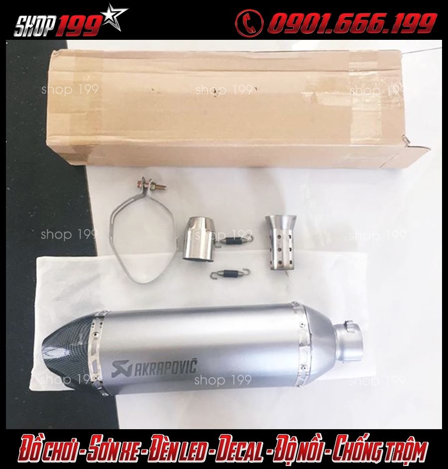 Pô Akrapovic và pat bắt cho xe Honda Vario 150